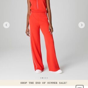 SPANX Air Essentials Pique Sleeveless Jumpsuit- Poppy Red Size M